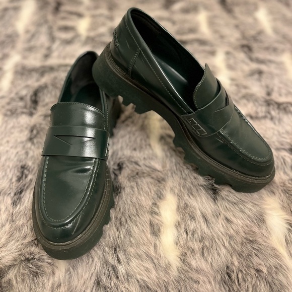 ZARA loafers shoes platform dark green in size 37 - Picture 10 of 14